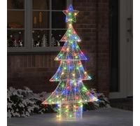 vidaXL Albero di Natale con 160 LED Multicolore 150 cm Acrilico, Salotto, Decorazioni Natalizie Moderne Resistenti con luci Festive, addobbi in Acrilico, alimentate USB