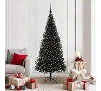 vidaXL Albero di Natale con 300 LED con supporto Nero 180 cm PVC