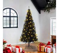 vidaXL Albero di Natale con 300 LED con supporto Nero 180 cm PVC