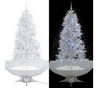 vidaXL Albero di Natale con Neve e Base a Ombrellone Bianco 190 cm