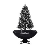 vidaXL Albero di Natale con Nevicata e Base ad Ombrello Nero 170cm PVC