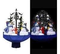 vidaXL Albero di Natale con Nevicata e Base ad Ombrello Blu 75 cm PVC