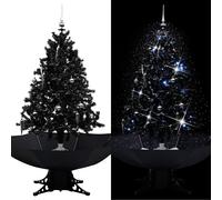 vidaXL Albero di Natale con Nevicata e Base ad Ombrello Nero 140cm PVC