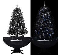 vidaXL Albero di Natale con Nevicata e Base ad Ombrello Nero 170cm PVC