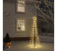 vidaXL Albero di Natale con Puntale Bianco Caldo 108 LED 180 cm