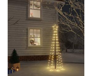 vidaXL Albero di Natale con Puntale Bianco Caldo 108 LED 180 cm