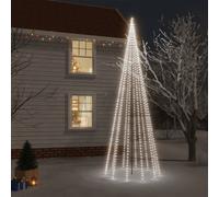 vidaXL Albero di Natale con Puntale Bianco Freddo 732 LED 500 cm