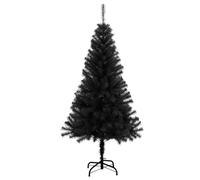 vidaXL Albero di Natale Artificiale Sottile con Base Nero 150 cm PVC