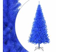 vidaXL Albero di Natale con Supporto Decorazione Natalizia Addobbi Feste Abete Pino Sintetico Festoni Ornamenti Pianta Artificiale Blu 180 cm PVC