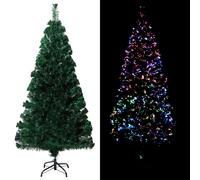 vidaXL Albero di Natale con Supporto Verde 150 cm in Fibra Ottica