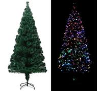 vidaXL Albero di Natale con Supporto Verde 210 cm in Fibra Ottica