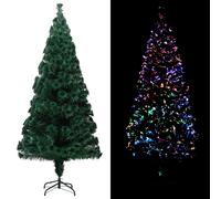 vidaXL Albero di Natale con Supporto Verde 210 cm in Fibra Ottica