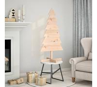 vidaXL Albero di Natale Decorativo in Legno 120 cm Legno Massello Pino, Decorazione di Natale in Legno, Albero di Natale, Decorazione Natalizia in Legno