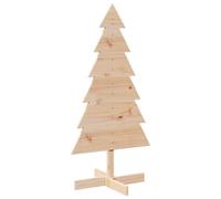 vidaXL Albero di Natale Decorativo in Legno 120 cm Legno Massello Pino, Decorazione di Natale in Legno, Albero di Natale, Decorazione Natalizia in Legno