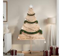 vidaXL Albero di Natale Decorativo in Legno 150 cm in Legno Massello, Decorazione Albero di Natale in Legno, Albero di Natale, Albero Natalizio in Legno