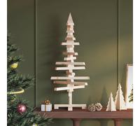 vidaXL Albero di Natale Decorativo in Legno 90 cm Legno Massello Pino, Albero di Natale Decorativo, Albero Natalizio Decorativo, Albero Natalizio