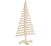 vidaXL Albero di Natale Decorativo in Legno 90 cm Legno Massello Pino, Albero di Natale Decorativo, Albero Natalizio Decorativo, Albero Natalizio