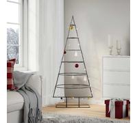 vidaXL Albero di Natale Decorativo in Metallo Nero 150 cm, Albero di Natale Decorativo, Albero di Natale, Decorazione di Natale