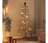 vidaXL Albero di Natale Decorativo in Metallo Nero 180 cm