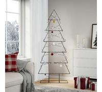 vidaXL Albero di Natale Decorativo in Metallo Nero 180 cm