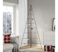 vidaXL Albero di Natale Decorativo in Metallo Nero 210 cm, Albero di Natale Decorativo, Albero di Natale, Decorazione di Natale