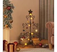 vidaXL Albero di Natale Decorativo in Metallo Nero 90 cm, Albero di Natale Decorativo, Albero di Natale, Decorazione di Natale