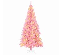 vidaXL Albero di Natale Finto con 300 LED Rosa, Alto 180 cm in PVC. Perfetto per Le Decorazioni Festive e l'illuminazione stagionale. USA Le luci LED USB per Un Soggiorno Super Decorativo.