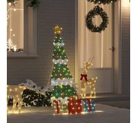 vidaXL Albero di Natale Illuminato con 3 Scatole Regalo 2D Bianco Caldo