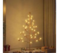 vidaXL Albero di Natale in legno con supporto Marrone 150 cm