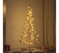 vidaXL Albero di Natale in legno con supporto Marrone 180 cm Bambù