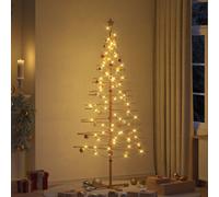 vidaXL Albero di Natale in legno con supporto Marrone 210 cm Bambù