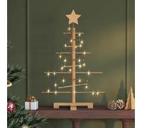 vidaXL Albero di Natale in legno con supporto Marrone 75 cm Bambù