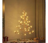 vidaXL Albero di Natale in legno con supporto Naturale 150 cm
