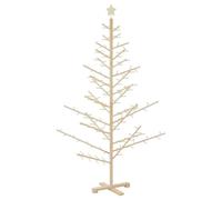 vidaXL Albero di Natale in legno con supporto Naturale 180 cm, Soggiorno, Albero di Natale in legno moderno, Design minimalista, Decorazione natalizia beige, Decorazioni festive interne, Pino semplice