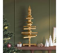 vidaXL Albero di Natale in Legno Marrone 90 cm Legno di Pino massello, Salotto, Albero di Natale Moderno, Decorazioni rustiche, Creativo Display in Legno di Pino, Idee Fai-da-Te