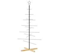 vidaXL Albero di Natale in Metallo con Base in Legno Nero 150 cm