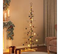 vidaXL Albero di Natale in Metallo con Base in Legno Nero 180 cm