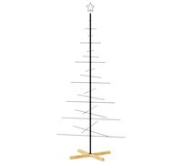 vidaXL Albero di Natale in Metallo con Base in Legno Nero 180 cm