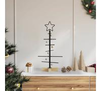 vidaXL Albero di Natale in Metallo con Supporto Nero 60 cm, Albero di Natale in Metallo Minimalista, Decorazione Natalizia Moderna per Ogni casa. Stile e semplicità