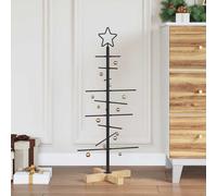 vidaXL Albero di Natale in metallo con supporto Nero 90 cm