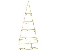 vidaXL Albero di Natale in Metallo con Supporto Oro 125 cm, Albero di Natale in Metallo Moderno per Soggiorno, Decorazione Festiva, Ornamento Chic, arredo Indoor Unico