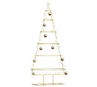 vidaXL Albero di Natale in metallo con supporto Oro 148 cm