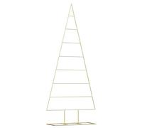 vidaXL Albero di Natale in metallo con supporto Oro 180 cm