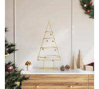 vidaXL Albero di Natale in metallo con supporto Oro 60 cm