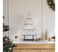 vidaXL Albero di Natale in metallo con supporto Nero 60 cm Acciaio decorazioni minimaliste