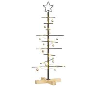 vidaXL Albero di Natale in Metallo con Supporto Nero 90 cm, Albero di Natale in Metallo Minimalista, Decorazione Natalizia Moderna per Ogni casa. Stile e semplicità