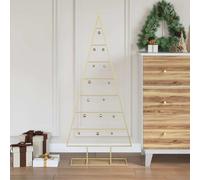 vidaXL Albero di Natale in Metallo con Supporto Oro 125 cm, Albero di Natale in Metallo, Decorazione Festiva per Interni, Pezzo d'arredo Elegante, Tocco stagionale per casa