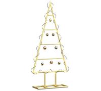 vidaXL Albero di Natale in Metallo con Supporto Oro 60 cm, Albero di Natale in Metallo, Decorazione Festiva per Interni, Pezzo d'arredo Elegante, Tocco stagionale per casa