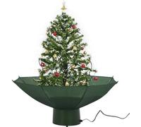 vidaXL Albero di Natale Neve e Base a Ombrellone Magico con Palline e Luci Folto Realistico Decorazione Natalizia con Nevicata Verde 75 cm