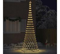 vidaXL Albero di Natale LED Bianco Caldo 138.5 x 138.5 x 399 cm, Soggiorno Moderno, luci Natalizie Resistenti, Stringhe Festive, Decorazioni per Natale, Atmosfera stagionale